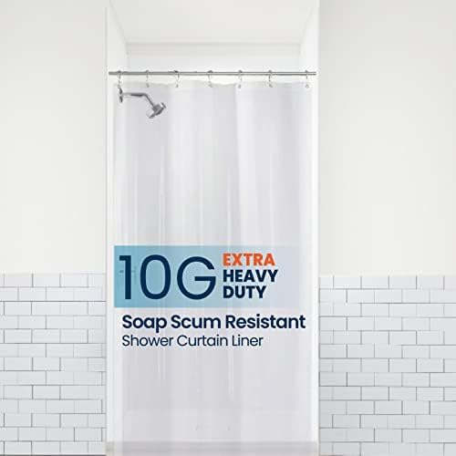 LiBa Cortina de ducha para baño, cortina de ducha de plástico impermeable, PEVA de alta calidad, no tóxica con ojales a prueba de óxido,