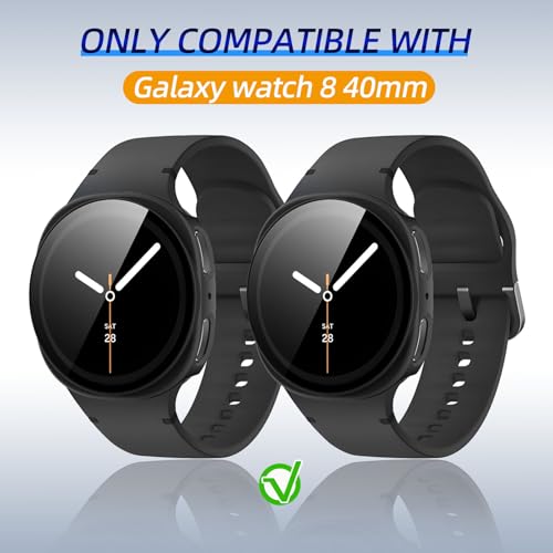 Kimiyaki 2 Pack for Samsung Galaxy Watch 8 40mm Screen Protector Case - image 2