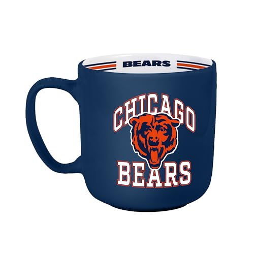 FANMATS NFL Chicago Bears 15 oz Stripe Coffee Mug 15 Fluid Ounces | Ceramic | Officially Licensed | Vintage Team Logo | Great Gift