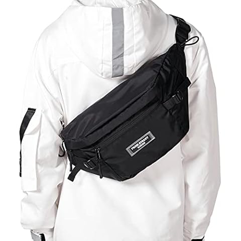 Riñonera negra impermeable para caminar y deportes Cover