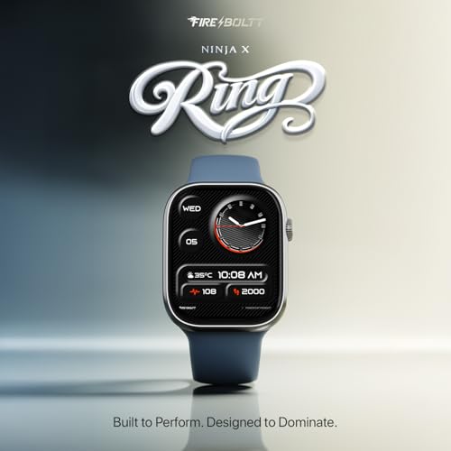 Fire-Boltt Ninja X Ring Smart Watch with 1.96” Large Display, Bluetooth Calling, Wireless Charging, AI Voice Assistant, 500+ Watch Faces, Health Suite, Smart Watch for Man & Woman – Blue S view 2