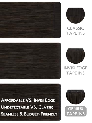 Image of WENNALIFE Genius Tape in Hair Extensions Human Hair, Invisible Tape in
