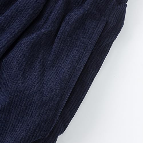 Men Corduroy Pants Baggy Drawstring Cargo High Waisted Multi Pockets Cargo Sweatpants for Men Casual Stretch Fashion Comfy Wide Leg Tactical Fall Relaxed Fit Trouser Navy XXXL4