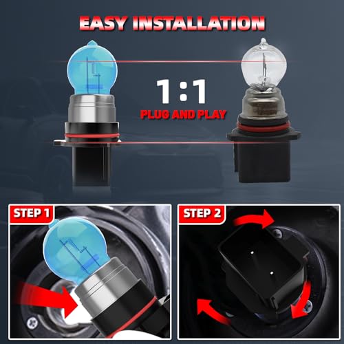 Image of Fog Light Bulbs Fit For Chevrolet Tahoe 2016-2020, PSX26W High Performance Fog Lights Halogen Light Bulb, 6000K White Light, Pack of 2