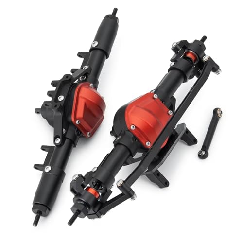 Essieux avant arrière RC en alliage d'aluminium noir pour Axial SCX10 90047 Wrangler 1/10