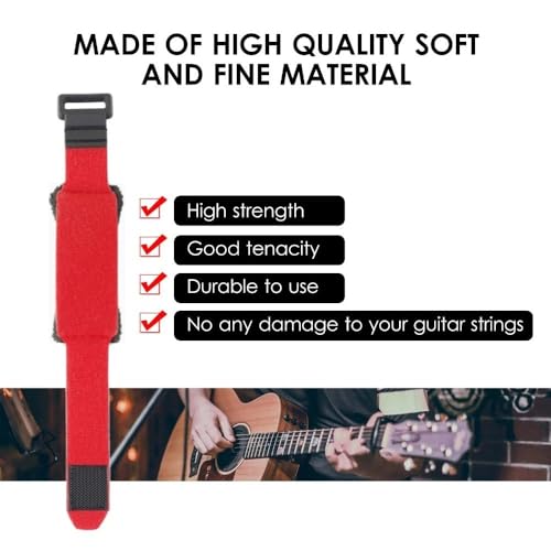 Image of ‌2Pcs Guitar String Mute Dampener - Stretch Fretboard Mute Band for Acoustic, Electric & Bass Guitars, Noise Reducer Practice Tool