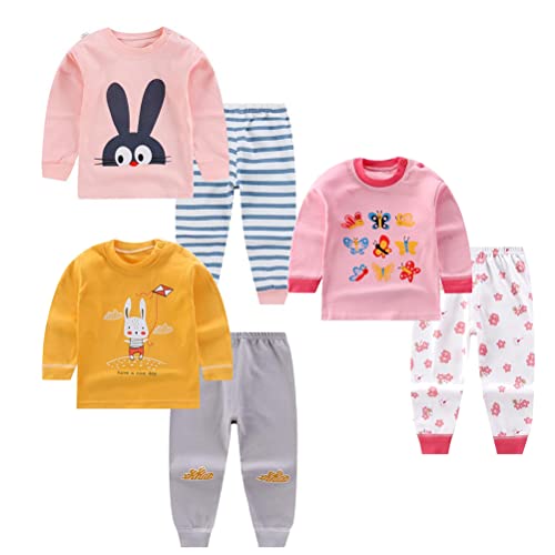 XM-Amigo 3Set/Pack Impression de Dessin animé bébé Filles Coton Pyjama Bébé Coton Pyjama Four Seasons sous-vêtements Ensembles Enfants(Label Size: 80/55 ) Cover