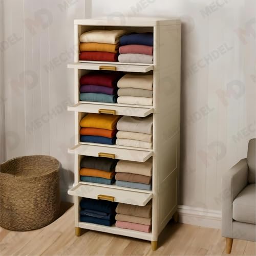 Image of mechdel Multipurpose Bookshelf Organizer Rack for Living Room, Kitchen, Bedroom, Office - DIY (Cupboard Rack - White Window, 4PCS)