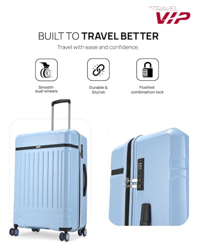 Image of VIP Bastion Medium Polycarbonate Hard Case 8-Wheel Trolley Bag, Sky Blue