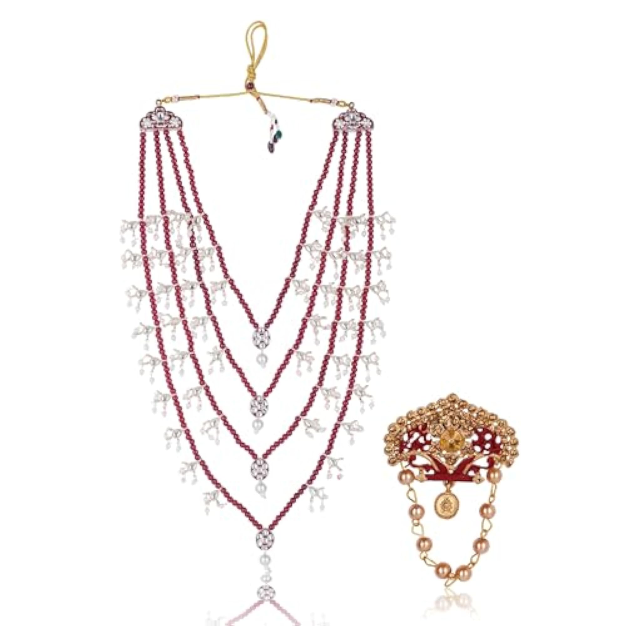 Men's Kundan-Studded Pearl Groom Moti Mala Necklace