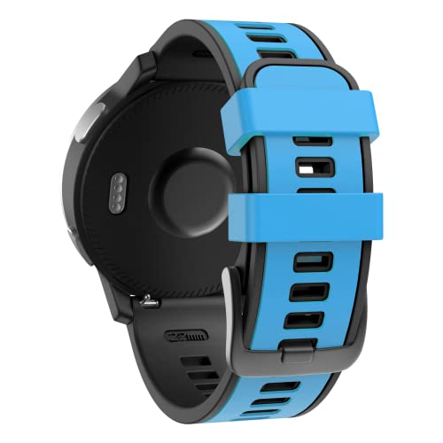 ISABAKE 22mm Weiches Silikon Armband für Garmin Vivoactive 4/Active/Samsung Galaxy Watch 46 mm/Gear S3,Quick Fit 22mm Sport Uhrenarmbänder für Samsung S3 Classic/Huawei Watch GT2/Ticwatch Pro S2/E2 Cover