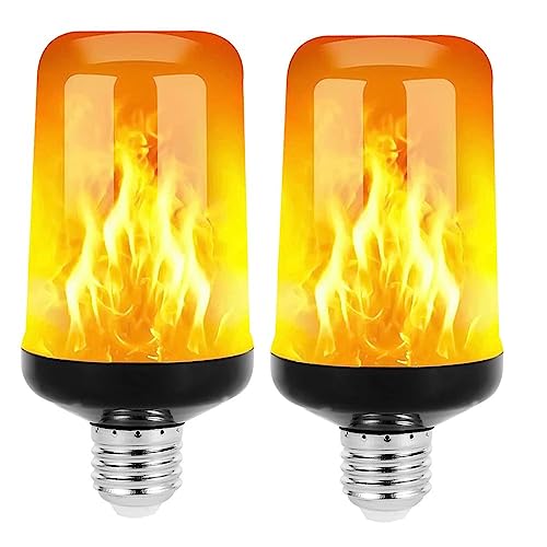 Lot de 2 ampoules LED effet flamme, 4 modes d'éclairage, lumière extérieure LED 5 W E27 pour...