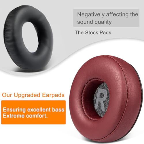 Image of SOULWIT Earpads Replacement for Sennheiser HD25 /HD25 Light(Lite) /HD25 Plus /HD25 Special Edition /HMD25 /HME25 /HMEC25 /HD250BT Headphones, Ear Pads Cushions with High-Density Foam - HD25 PL Burgundy