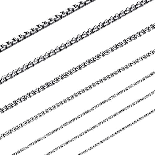 SANNYRA 2mm 16 To 38In Stainless Steel Rolo Chain Necklace Crude Chain Necklace for Men Women Jewelry, 24 Inches, Stainless Steel, No Gemstone