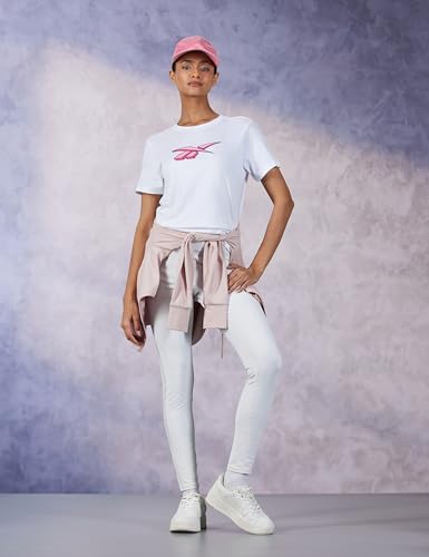 Image of Reebok Women's 100% Cotton Casual T-Shirt - Pure Cotton Soft Breathable Slim Fit Half Sleeve Tee for Men | Round Neck Tshirt for Men Cotton Tshirt