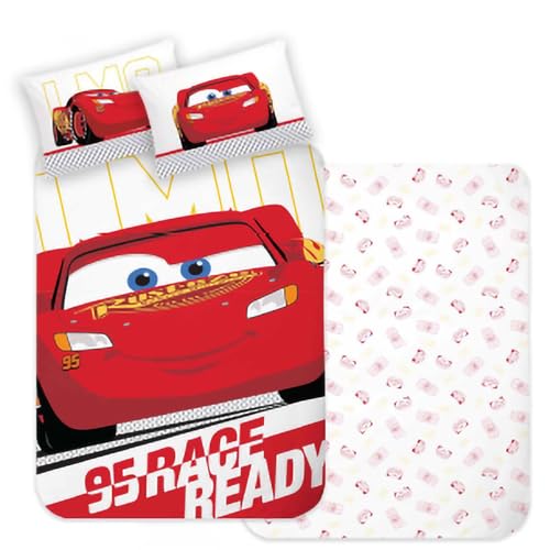Disney Pixar Cars Bettwäsche Set Lightning McQueen 135x200cm 80x80cm 100% Baumwolle
