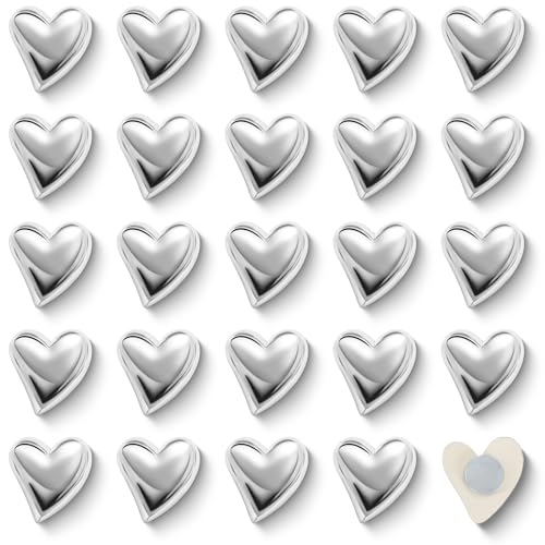 24 imanes decorativos de corazón para refrigerador