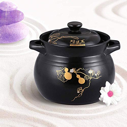 CTCOIJRN Kasserolle mit Deckel, Bratpfanne – großer runder Steingut-Keramiktopf, Doppelgriff, schwarz(2.3L) CTCOIJRN Kasserolle mit Deckel, Bratpfanne – großer runder Steingut-Keramiktopf, Doppelgriff, schwarz(2.3L)
