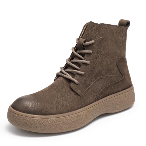 Image of Men's Business Casual Ankle Boots, Stylish Lace-Up Leather Dress Boots for Office and Daily Commute