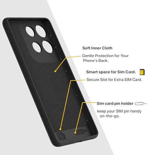 Image of Pikkme Back Cover for Motorola Moto G86 Power 5G Soft Grip 3D Hexa Cube Texture Silicone Bumper Case (Black)