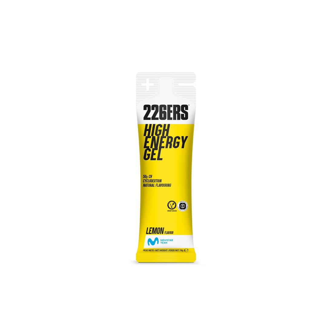 226ERS - High Energy Gel, Gel Energético para Deportistas, Ciclodextrina, Hidratos de Carbono y Aromas Naturales, Favorece Uso de Glucosa y la Digestión, Sabor Limón, 24 Geles