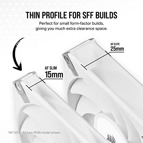 Corsair AF120 RGB SLIM, 120mm PWM Fluid Dynamic Bearing Fan Kit, Thin Profile for Small-Form Cases, Low-Noise, Up to 2000 RPM - Image 3