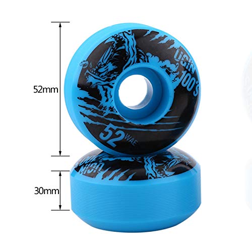 Bnineteenteam Skateboard 4 Stück/Set 52mm x 30mm Skateboard Rollen HR-100A elastische PU breite Cruiser Longboard Skateboard (Weiß)