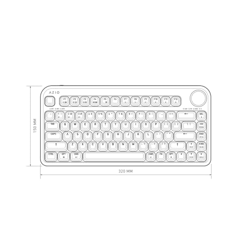 Azio Izo Clavier Bluetooth sans fil Bleu rétroéclairé pour Mac et PC