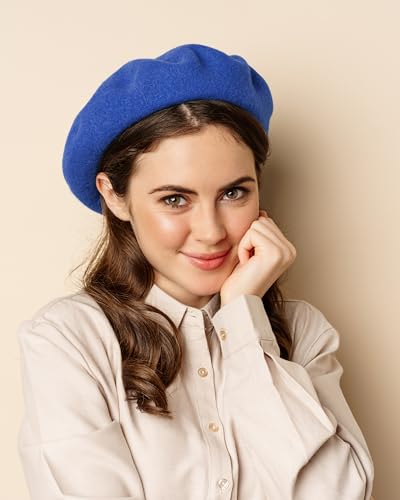 Image of Parquet Solid Color French Beret Hat. Classic French, Casual and Chic Lightweight Cap for Women