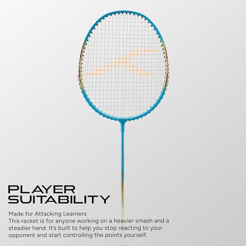 Image of Hundred Carbotek 1000 Badminton Rackets (Pack of 2) | Superlight Head-Heavy Racket for Smash Power | Slim Shaft, Carbon Graphite Shaft & Curve Frame for Better Sweet Spot