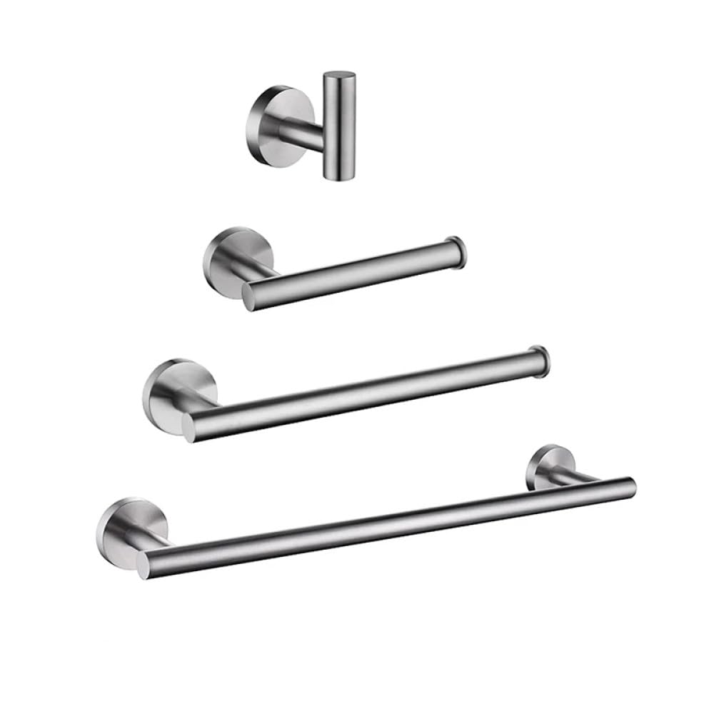 Kit matériel barre de serviette inox mat pour salle de bain 4 pièces