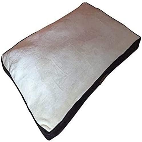 Ellie-Bo 56 x 41 x 10 cms Small Dog Bed with Waterproof Cover in Black with Brown Piping for 24 inch Dog Cage / Crate