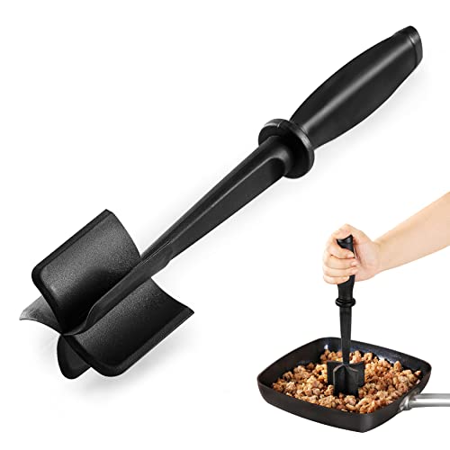 Meat Chopper For Ground Beef, Heat Resistant Meat Masher For Hamburger Meat, 5 Curved Blades Ground Beef Smasher, Nylon Meat Spatula Chopper, Non Stick Hamburger Chopper, Mix And Chop Kitchen Tool #TOP17