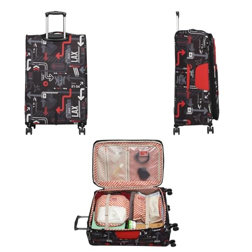 Image of uppercase Polyester Spinner JFK Plus 10100EST1RED Large Check-in Eco Soft Trolley Bag, Dust Resistant Luggage Made of Sustainable Material,8 Wheel with TSA Lock,Travel Suitcase for Unisex (Red),77 Cm