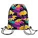 Lbacwy Fashion Camo Pattern Drawstring Backpack String Bag Sports Sackpack for Women Men Gym Yoga Travel