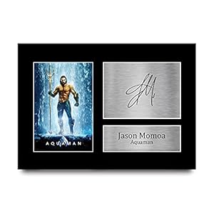 HWC Trading A4 Jason Momoa Aquaman presenteert afgedrukt ondertekende handtekening afbeelding voor film Memorabilia Fans