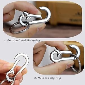 Dog Tag Clips, 2 Pack Stainless Steel Quick Clip with Double Rings + Bone Shape Dog ID Tag, Metal Keychain Key Clip DIY Dog Cat Tags Holder for Collars Harnesses