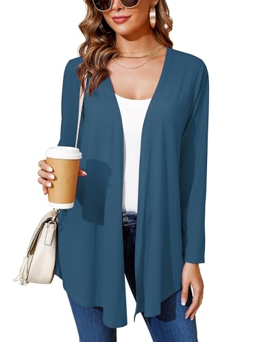 Image of Women's Lightweight Open Front Cardigans Casual Soft Drape Spring Summer Fall Cardigan S-3XL