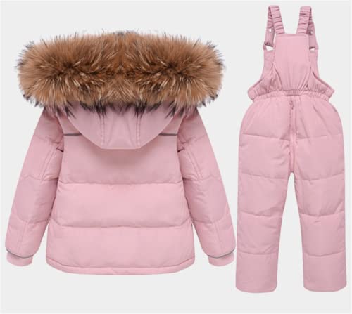 Tweedelig meisjes kleding winter cartoon kinderen donsjack met capuchon hooded warme skicakpak - Image 3