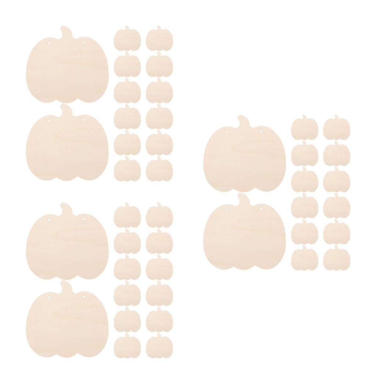 Healvian 60 Pezzi Decorazioni in Legno a Forma di Zucca Non Finite per Fai da Te, Design Leggero e Versatile, per Decorazioni Autunnali e Festa di Halloween
