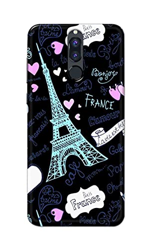 Image of PRINTFIDAA Lovers Famous Place Eiffel Tower in Paris Printed Designer Hard Back Case Cover for Huawei Mate 10 Lite /Huawei Nova 2i / Huawei Honor 9i -(SF) MVN1003