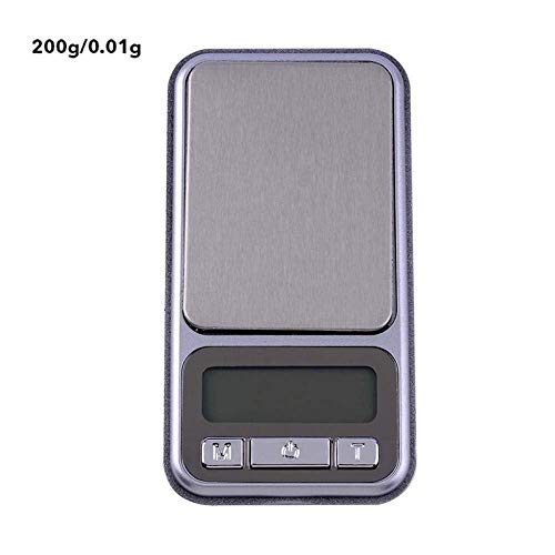 Schmuckwaage Mini Digital Taschenwaage 100/200/500G Telefon-Elektronische Waage mit Edelstahl-Wägefläche, LCD-Hintergrundbeleuchtung, Display