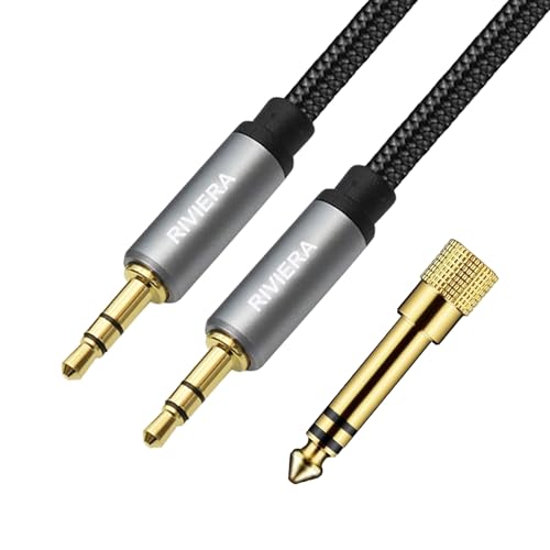 Câble audio 3,5 mm TRS auxiliaire nylon tressé pour instruments de musique