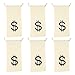 Money Drawstring Bag with Dollar Sign, Halloween Costume Prop (6 Pack)