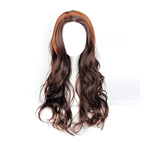Perruque Perruque, Femmes 70cm Longue Perruque Bouclée Synthétique Résistante À La Chaleur Naturelle - Partie De Cosplay (Marron) Cover