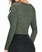 MANGOPOP Women's Long Sleeve Bodysuit Crew Neck Sweater Slim Fitted Body Suit Thermal Fleece Ribbed Knit Fall Tops 2025（Army Green，Medium）
