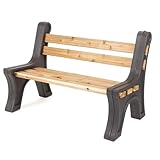 RTS Home Accents Custom Length Lightweight Indoor or Outdoor Bench Ends with Backrest (Wood & Screws Sold Separately), Graphite