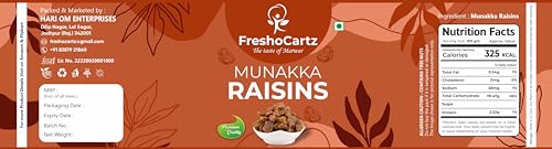 Image of FreshoCartz King Size Munakka Raisins with Seeds 1kg - Sun Dried Big Munakka Dakh Jar Pack | Healthy Dry Fruit For Gifting