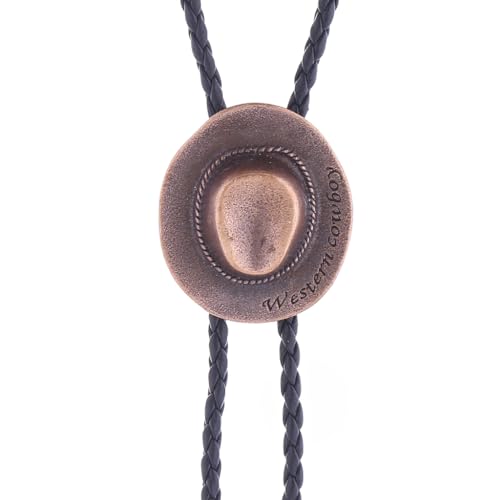 Image of HUABOLA CALYN Native American Bolo tie Rodeo Cowboy Leather Necktie Western Bolo ties for Men Women Necktie for Concert Fans