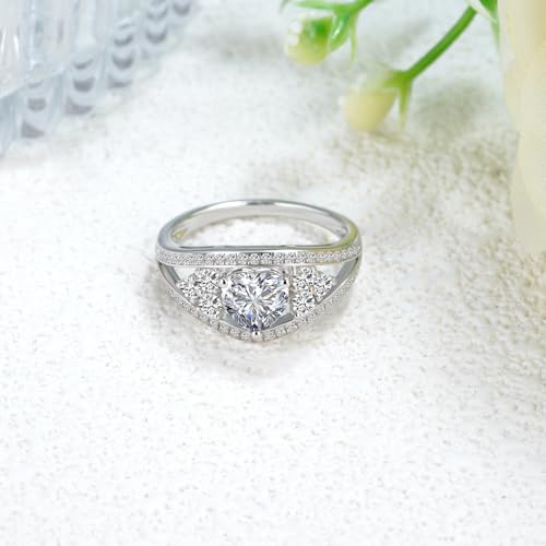 2.3 Carat(cttw) Heart-Cut Moissanite Engagement Rings for Women,10K 14K 18K Real Gold Wedding Bands,Bridal Rings with Free Engraving3